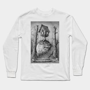 Baba Yaga hut - Spooky homestead in dark forest Long Sleeve T-Shirt